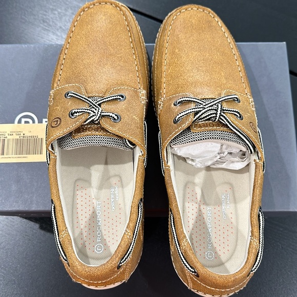 Rockport Brown Leather Boat Shoe - 10 Wide - Picture 5 of 13